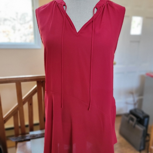 Joe Fresh red asymmetrical long top, size XL - Picture 2 of 2